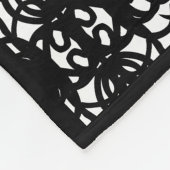 黒モダン白スタイリッシュタオ フリースブランケット (角)