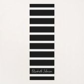 黒モダン白ストライプパーソナライズされた ヨガマット (正面)