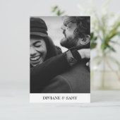 黒モダン白タイポグラフィ感謝していPhoto you サンキューカード (スタンド正面)