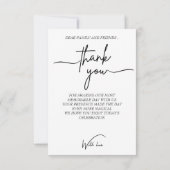 黒モダン白タイポグラフィ感謝していPhoto you サンキューカード (裏面)