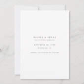 黒モダン白タイポグラフィ結婚の写真 セーブザデート (裏面)