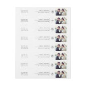 黒モダン白タイポグラフィ結婚の写真 ラップアラウンド宛名ラベル (シート)