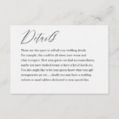 黒モダン白タイポグラフィ結婚詳細 エンクロージャーカード (正面)