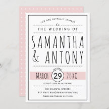 黒モダン白タイポグラフィ赤面ピンク結婚ズ