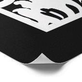 黒モダン白ダマエレガントスクフローラ ポスター (角)