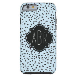 黒モダン白ダルマチモノグラムのア iPhone 13ケース