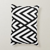 黒モダン白チェルボン アクセントクッション (裏面(縦))