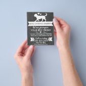 黒モダン白ドッグカスタムグルーミングフライヤー チラシ (手)