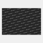 黒モダン白バレンタイン |自分の写真を追加 ラッピングペーパーシート (正面2)