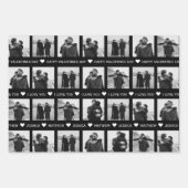 黒モダン白バレンタイン |自分の写真を追加 ラッピングペーパーシート (正面)