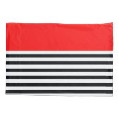 黒モダン白パタストライプーン 枕カバー (裏面-左)