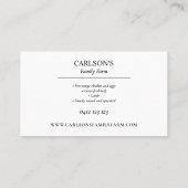 黒モダン白ファミリーキャトルファーム 名刺 (裏面)