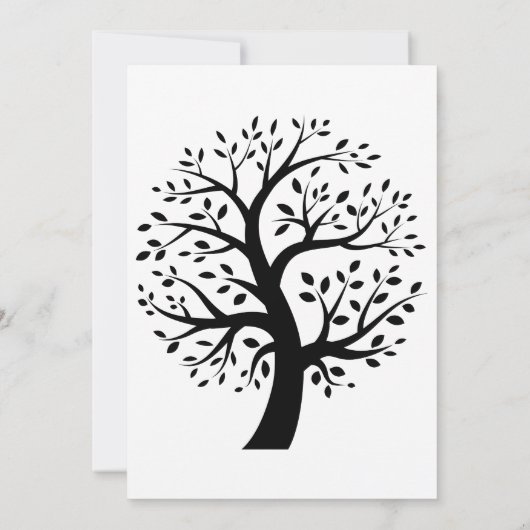 黒モダン白ファミリー懇親会ファミリーツリー 招待状 (裏面)