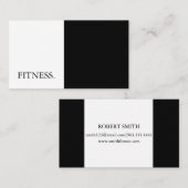 黒モダン白フィットネス 名刺 (正面/裏面)