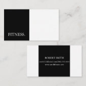 黒モダン白フィットネス 名刺 (正面/裏面)