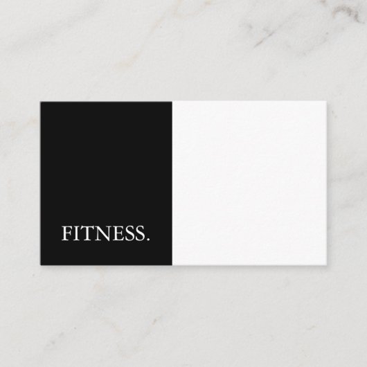 黒モダン白フィットネス 名刺 (正面)