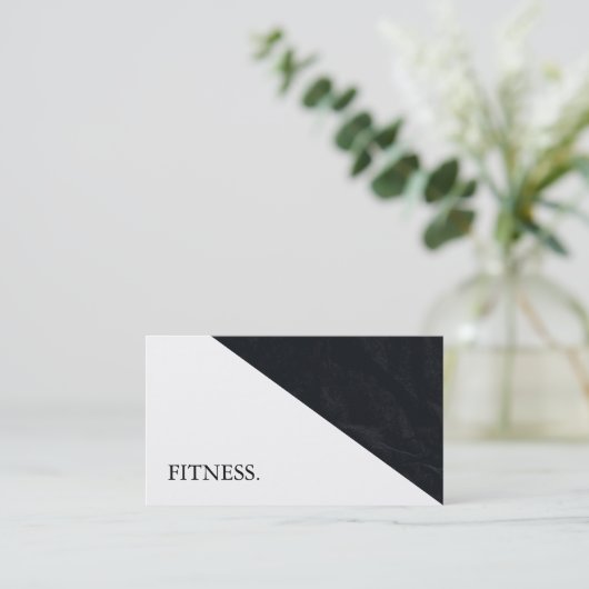 黒モダン白フィットネス 名刺 (スタンド正面)