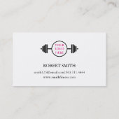 黒モダン白フィットネス 名刺 (裏面)