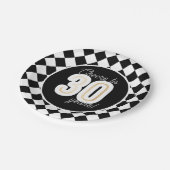 黒モダン白フェイク金ゴールド30歳 ペーパープレート (アングル)