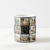 黒モダン白フォトコラージュ数々のキープサケ コーヒーマグカップ (中央)