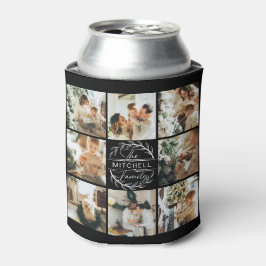 黒モダン白フォトコラージュ記念の缶 缶クーラー