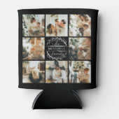 黒モダン白フォトコラージュ記念の缶 缶クーラー (正面)