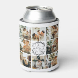 黒モダン白フォトコラージュ記念の缶 缶クーラー