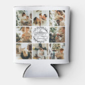 黒モダン白フォトコラージュ記念の缶 缶クーラー (正面)