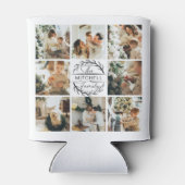 黒モダン白フォトコラージュ記念の缶 缶クーラー (裏面)