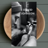 黒モダン白フォトタトゥーアーティストサロン 名刺