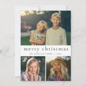 黒モダン白フォトメリー数々のクリスマス シーズンカード (正面)