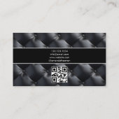 黒モダン白フォト実在エステート代理人 名刺 (裏面)