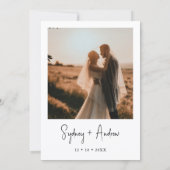 黒モダン白フォト結婚式招待状 招待状 (裏面)