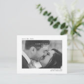 黒モダン白フォト結婚Webサイト ポストカード (スタンド正面)