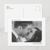 黒モダン白フォト結婚Webサイト ポストカード (正面/裏面)