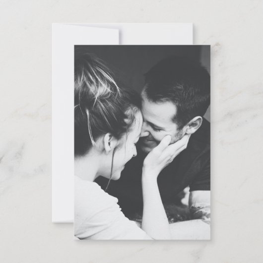 黒モダン白フォトQRコード結婚 出欠カード (裏面)