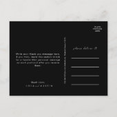黒モダン白フォント写真 ポストカード (裏面)