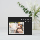 黒モダン白フォント写真 ポストカード (スタンド正面)