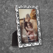 黒モダン白フローラお最高のばあばあちゃん フォトプラーク