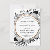 黒モダン白フローラ宿泊カード 出欠カード (正面)