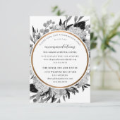 黒モダン白フローラ宿泊カード 出欠カード (スタンド正面)