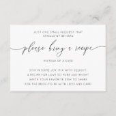 黒モダン白ブライダルシャワーレシピ エンクロージャーカード (正面)