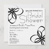 黒モダン白ブライダルシャワー招待状 招待状 (正面)