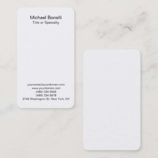 黒モダン白プレーンエレガントプロフェッショナル 名刺 (正面/裏面)