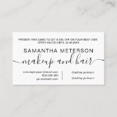 黒モダン白プロフェッショナルタイポグラフィ 割引カード (裏面)