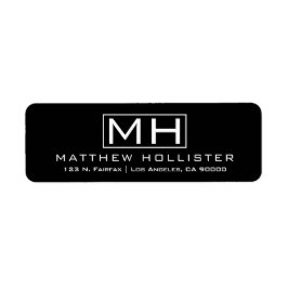 黒モダン白プロフェッショナル ラベル