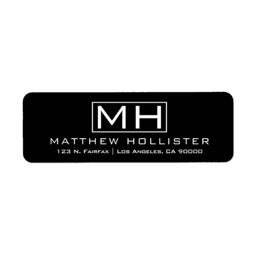 黒モダン白プロフェッショナル ラベル (正面)