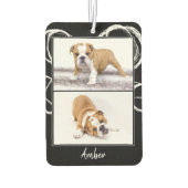 黒モダン白ペットドッグフォトコラージカー カーエアーフレッシュナー (裏面)