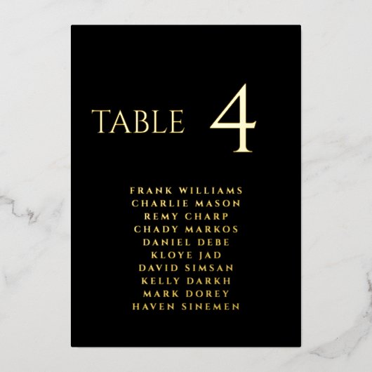黒モダン白ホイル実在ホイル招待状 箔招待状 (正面)