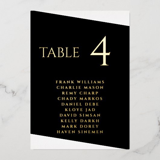 黒モダン白ホイル実在ー 箔招待状 (正面)